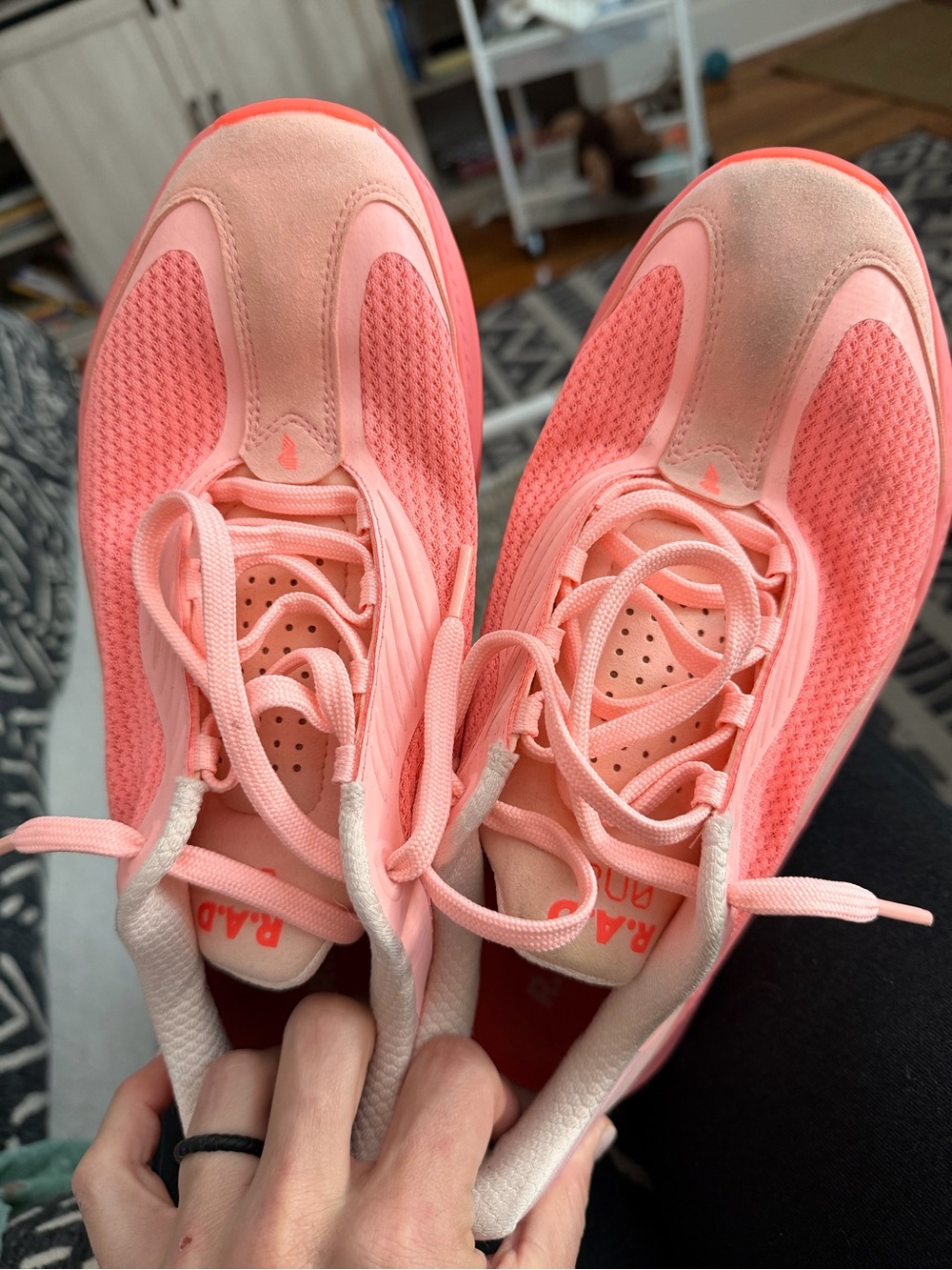 Women's Coral Pink Athletic Sneakers RAD